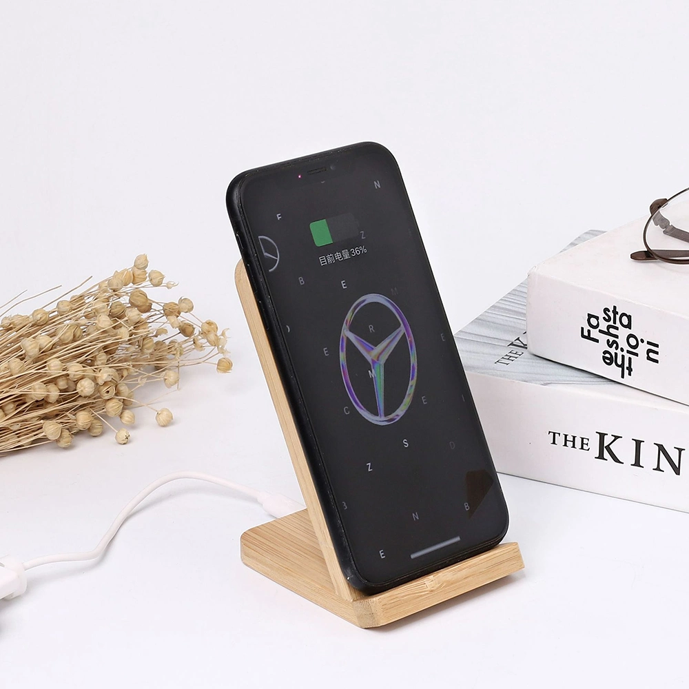 Neues Geschenk Bamboo Telefon Wireless Charger Mobile Holder Promotion Weihnachten Geschenk