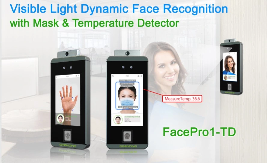 Temperature Detection and Masked Detection Door Access Control Device with Face Fingerprint Palm ID Card Recognition