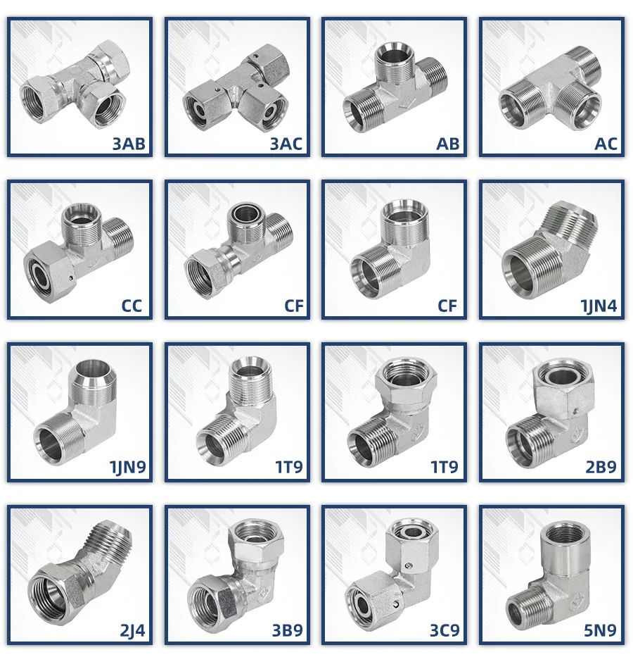 OEM Carbon Steel Equal Tee Hydraulic Hose Adapter Flare Fittings