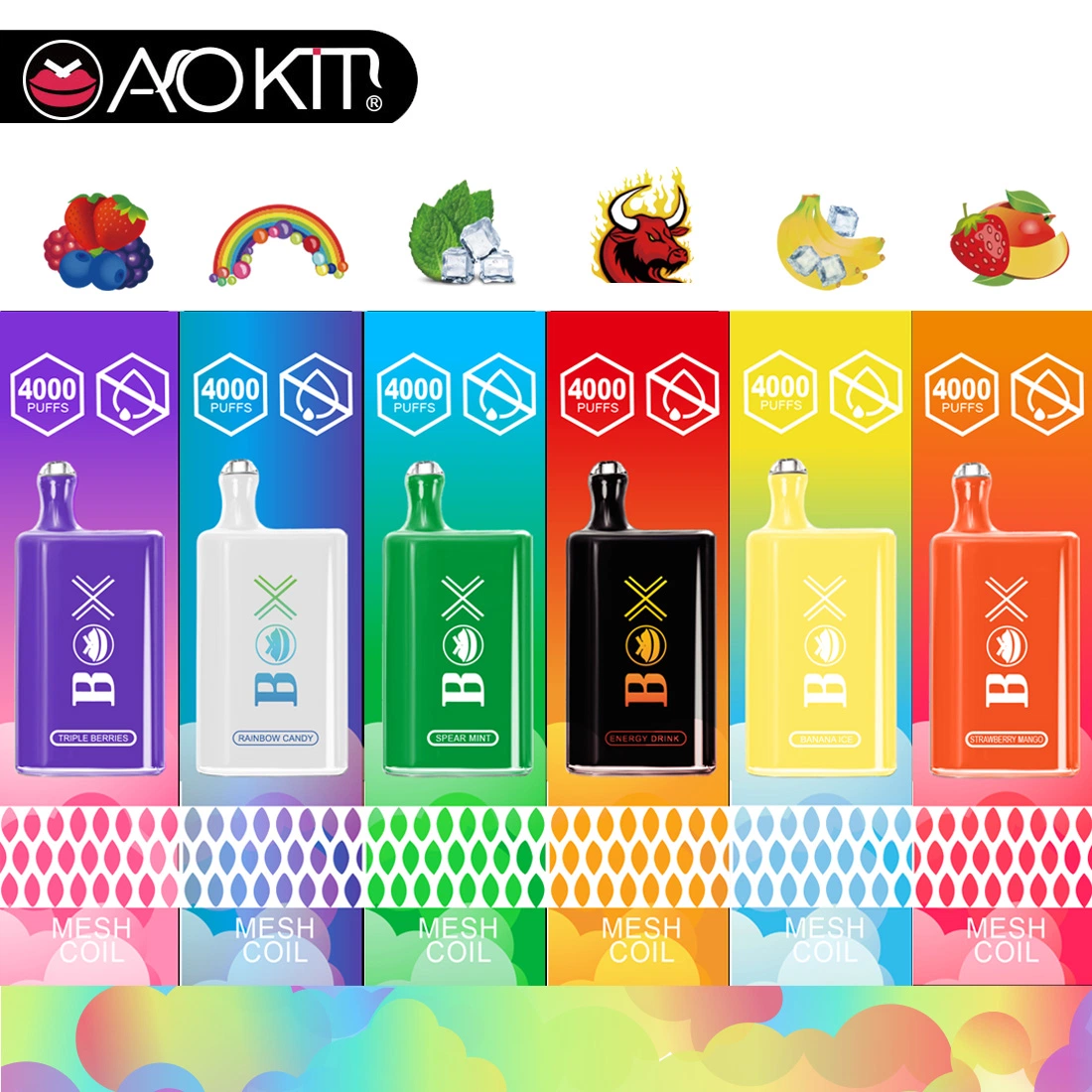 Wholesale/Supplier Disposable E Cigarette Aokit Box 4000 Puffs for Us Market