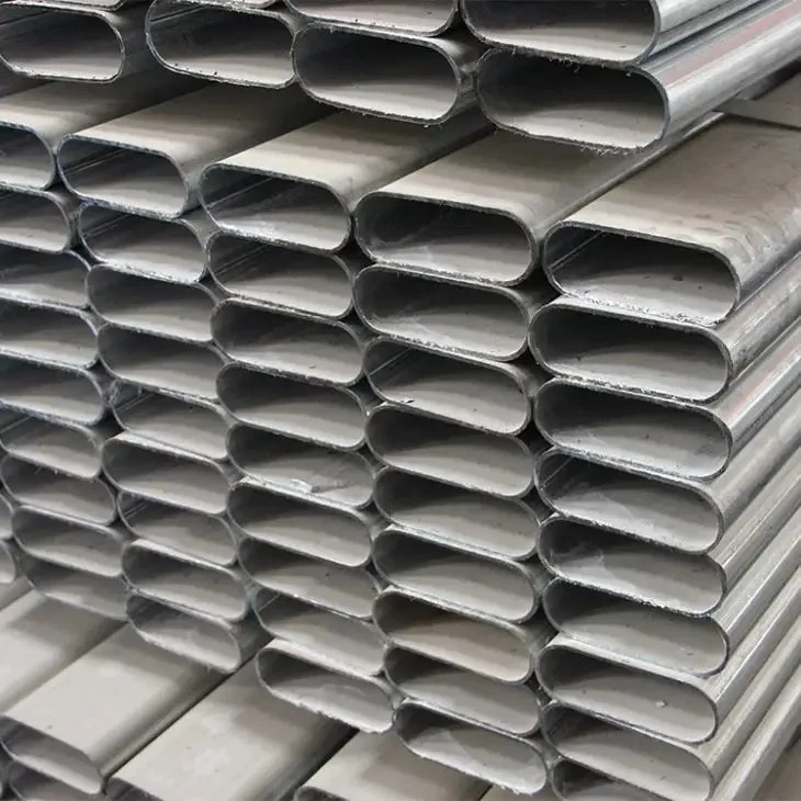 Q235 25*10*1mm Welded Flat Oval Steel Tubing Furniture Iron Tubes Galvanized Oval Tube Oval Shaped Carbon Steel Pipe