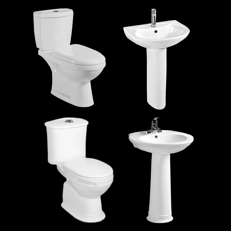 Africa Toilets Ivory Toilet Basin Set for Senegal Benin Parma Toilet Basin Suit