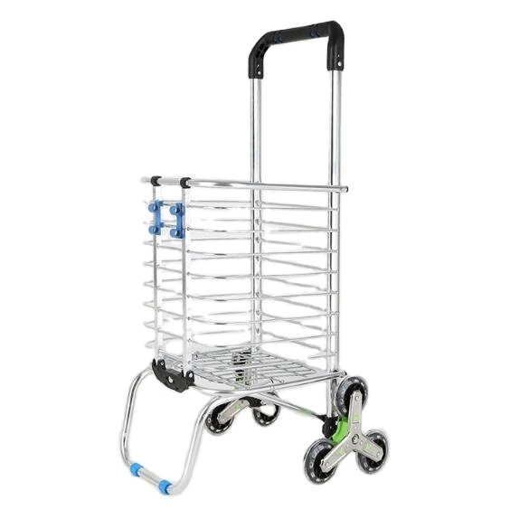 China Wholesale/Supplier Aluminum Alloy Foldable Shopping Vegetable Cart with Multi Colors Bags