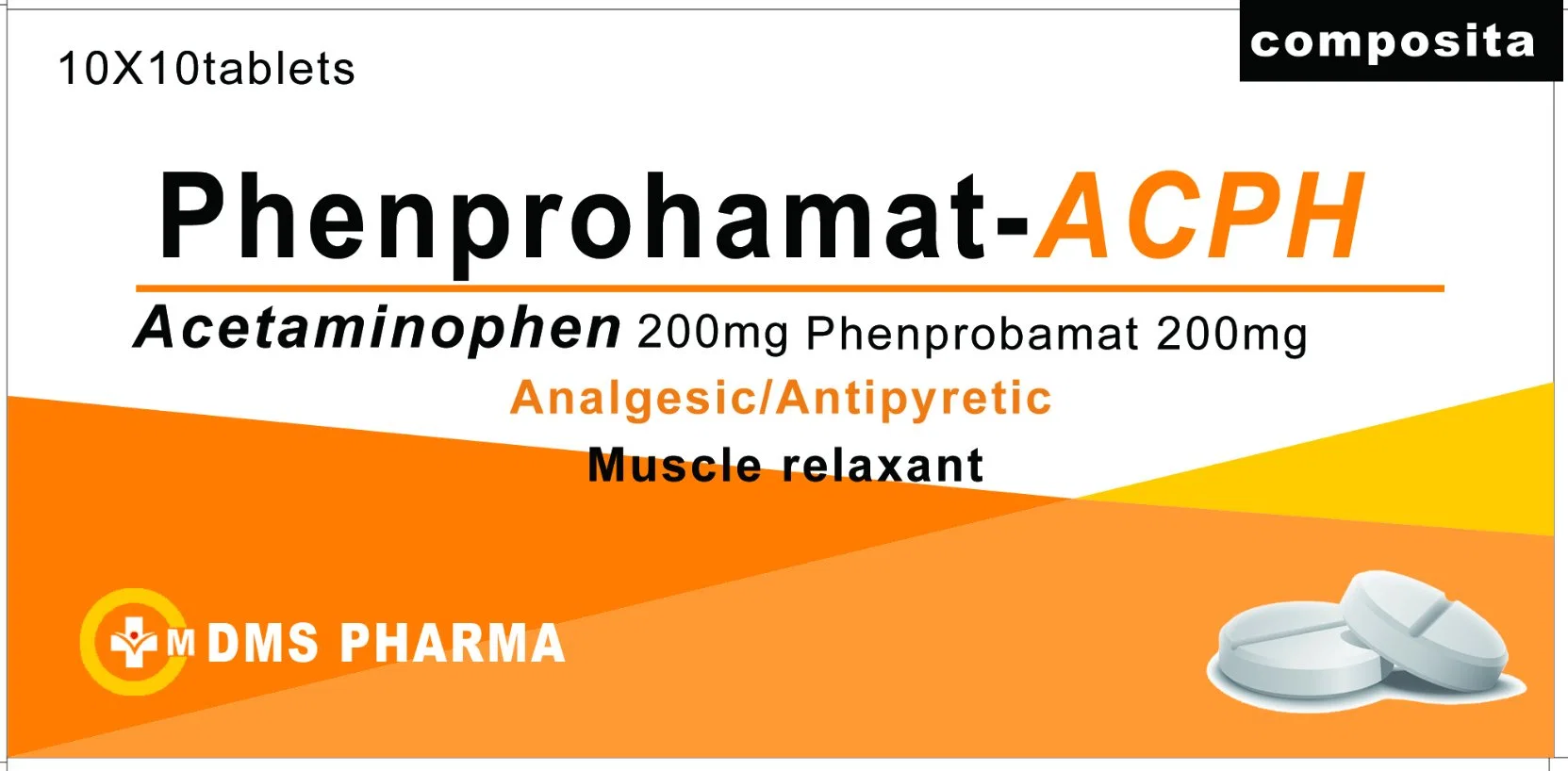 Westren Pharma Acetaminophen and Phenprobamat Tablets for Human Medicine Paracetamol