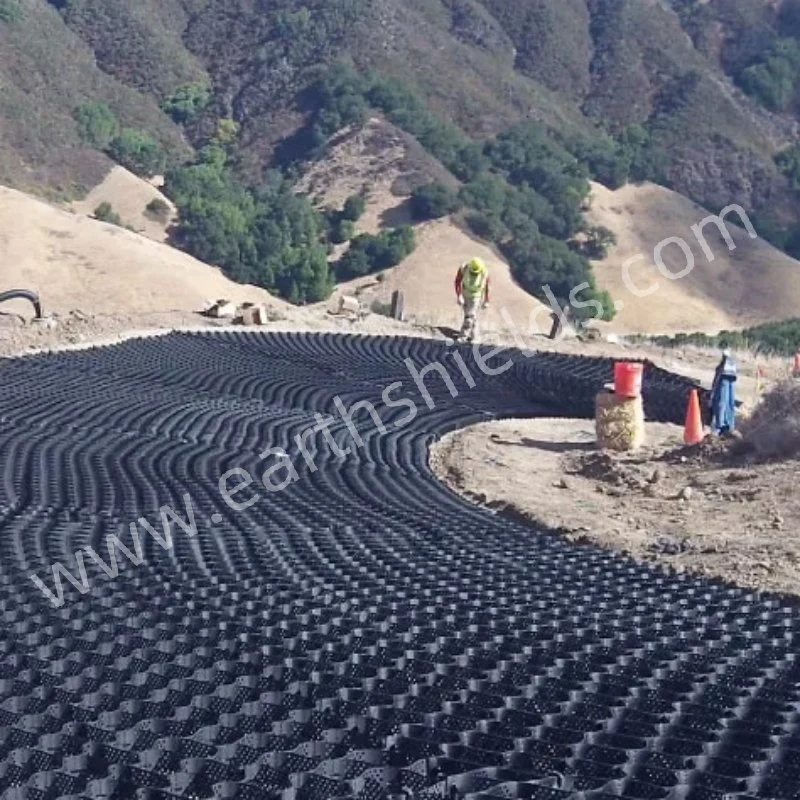 HDPE Geocell Gravel Road Highway Gravel Driveway Black HDPE Drain Drainage Cell