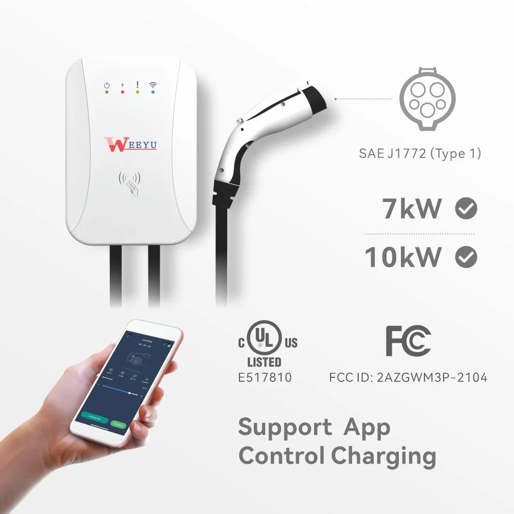 Plug and Play, or RFID Card EV Chargers 7 Kw Wallbox