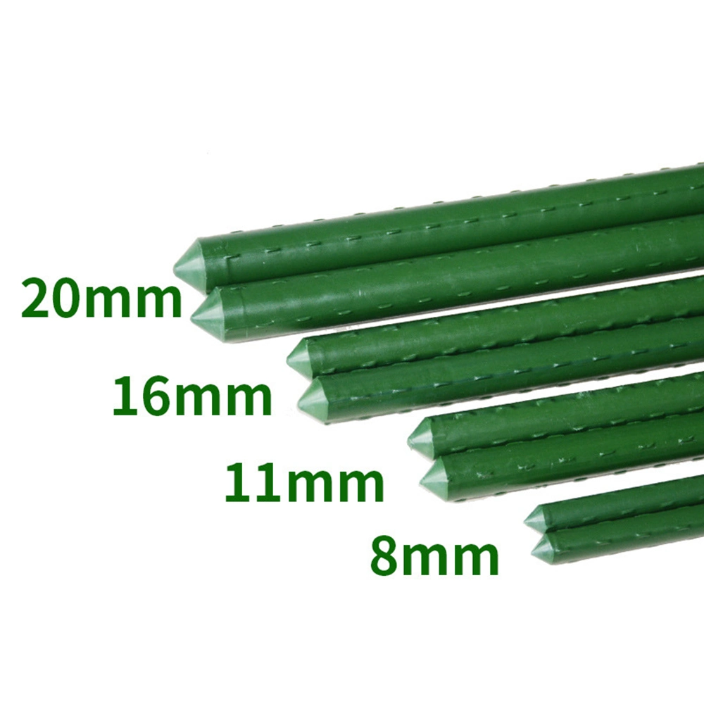 Durable Garden Steel Core Plastic Coated Metal Tomato Stakes Support Sturdy Green Plant Sticks