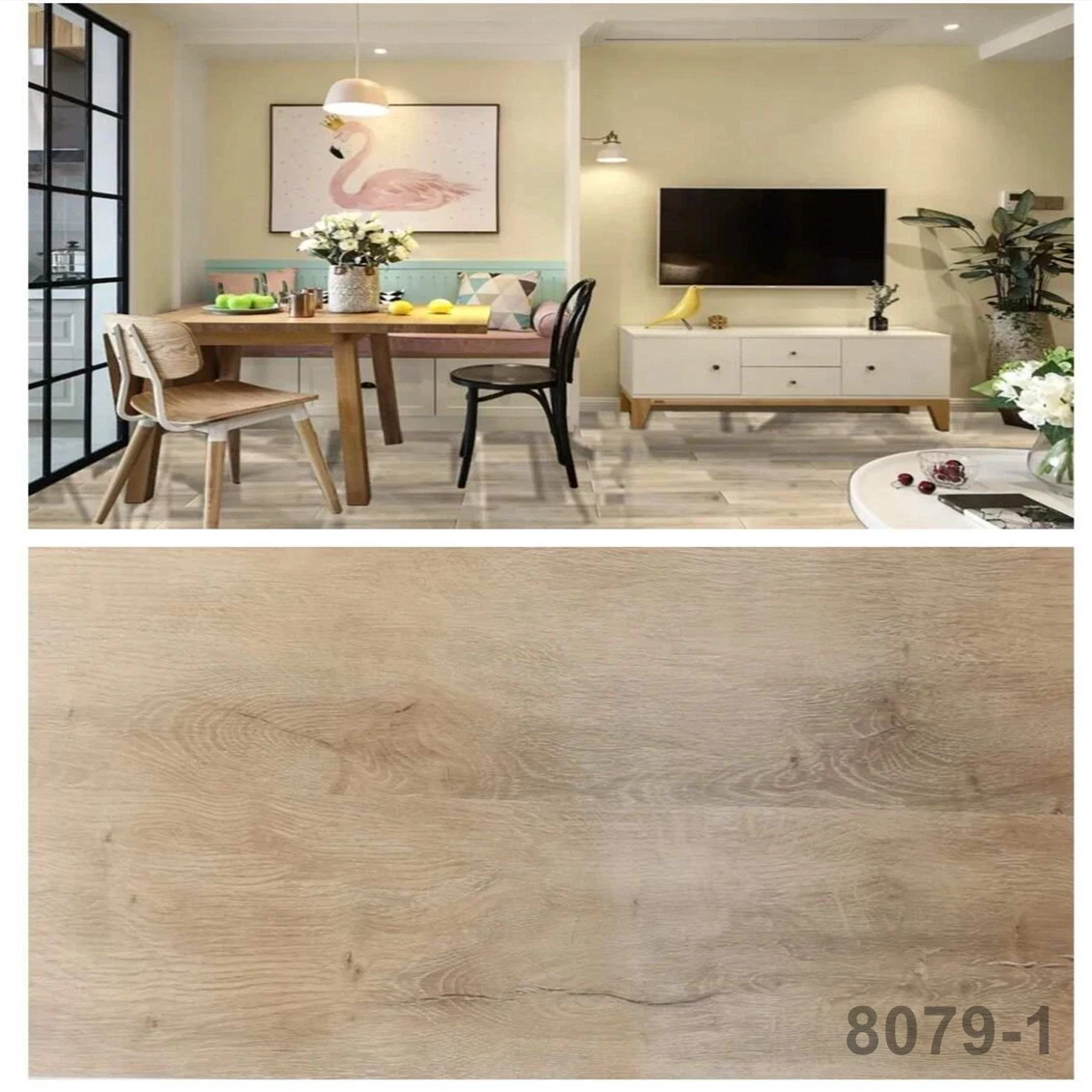 China Factory Spc Laminated Wood Click Vinyl Plank PVC Plastic Interlocking Inoor Floor Tile