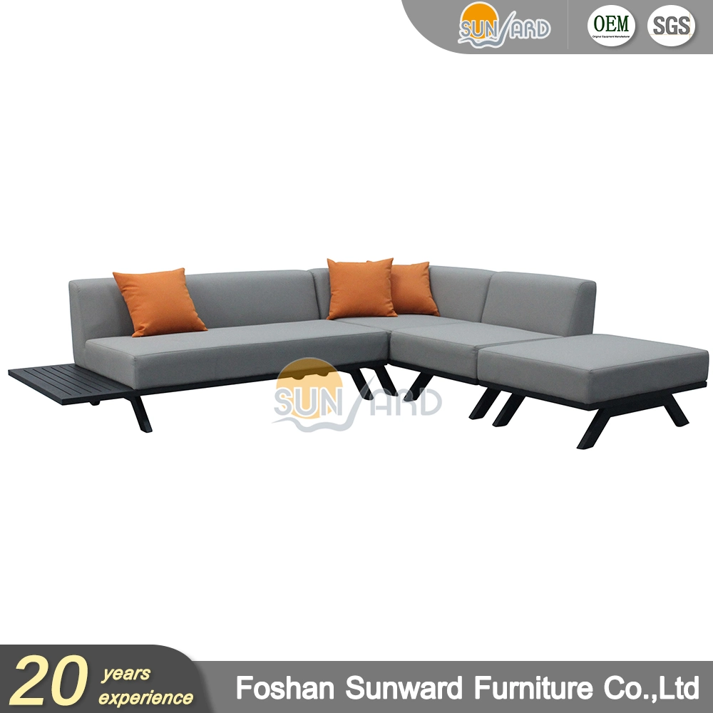 Modern Patio Garden Hotel Resort Villa Aluminum Frame FSC Teak Wood Outdoor Sofa Furniture