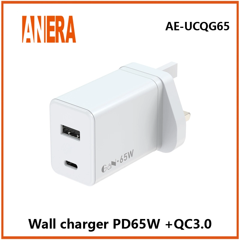 High quality/High cost performance  Fast Charger Universal Pd 65W EU/Us/UK Plug Power Adapter USB C Wall Charger Laptop Quick Charger QC 3.0 Charger