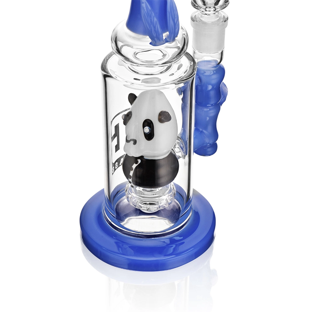 Esigo High Borosilicate Glass Thick Straight Tube Four Slime Colors Lovely Panda Design with Clear Bowl Shisha Hookah DAB Rigs Wholesale/Supplier Glass Water Pipe