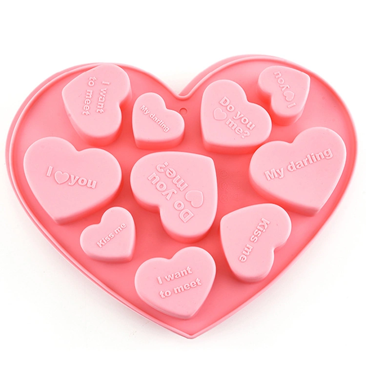 Non-Stick BPA Free Baking Silicone Heart Chocolate Molds Set for Weeding Valentines Day