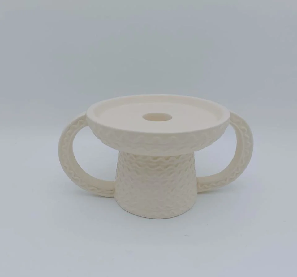 Suporte de vela texturizado com acabamento mate cerâmico Mesa Redonda Candlestick