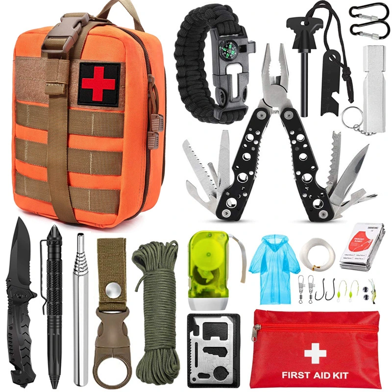 Camping Kit de supervivencia al aire libre equipos multifuncionales de equipos de emergencia SOS