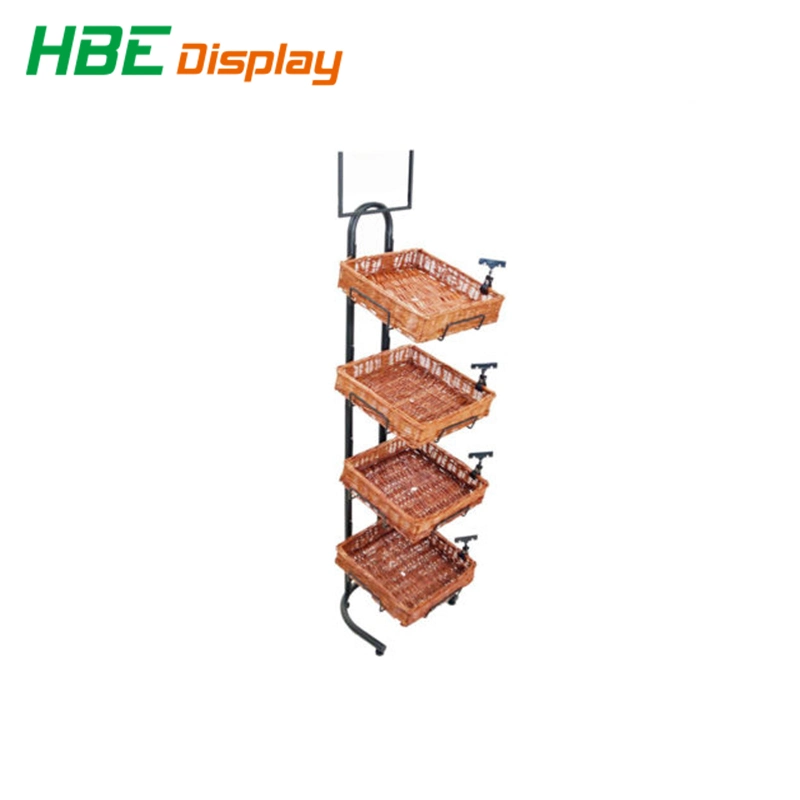 4 Layer Metal Basket Bread Bakery Displaying Rack