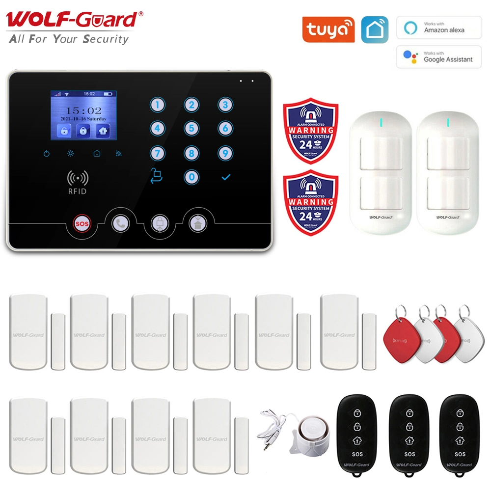 Wolfguard Smartlife Tuya 4G GSM WiFi Smart Alarm Tuya System Home Security