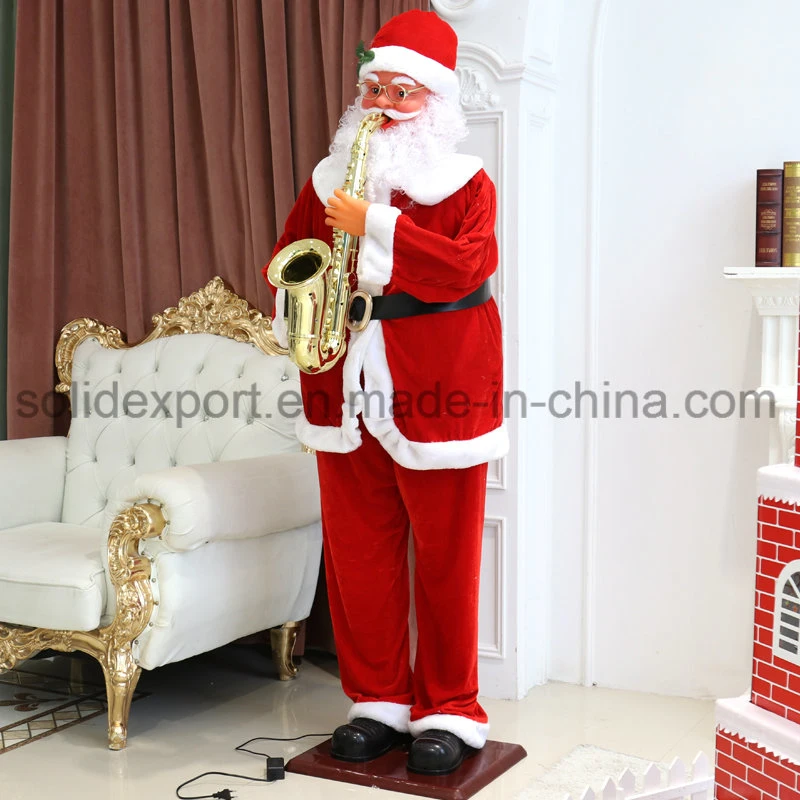 1.8m Electric Saxophone Music Dancing Santa Claus Christmas Decoration