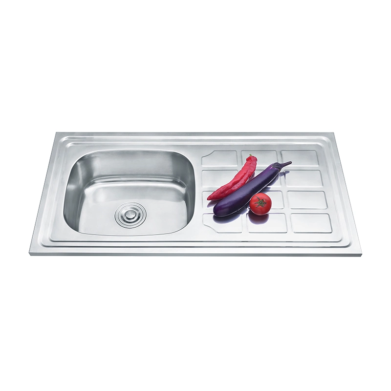 Fregadero de acero inoxidable lavabo Cocina solo con la placa de gran tamaño Bowl Home Masia fregadero