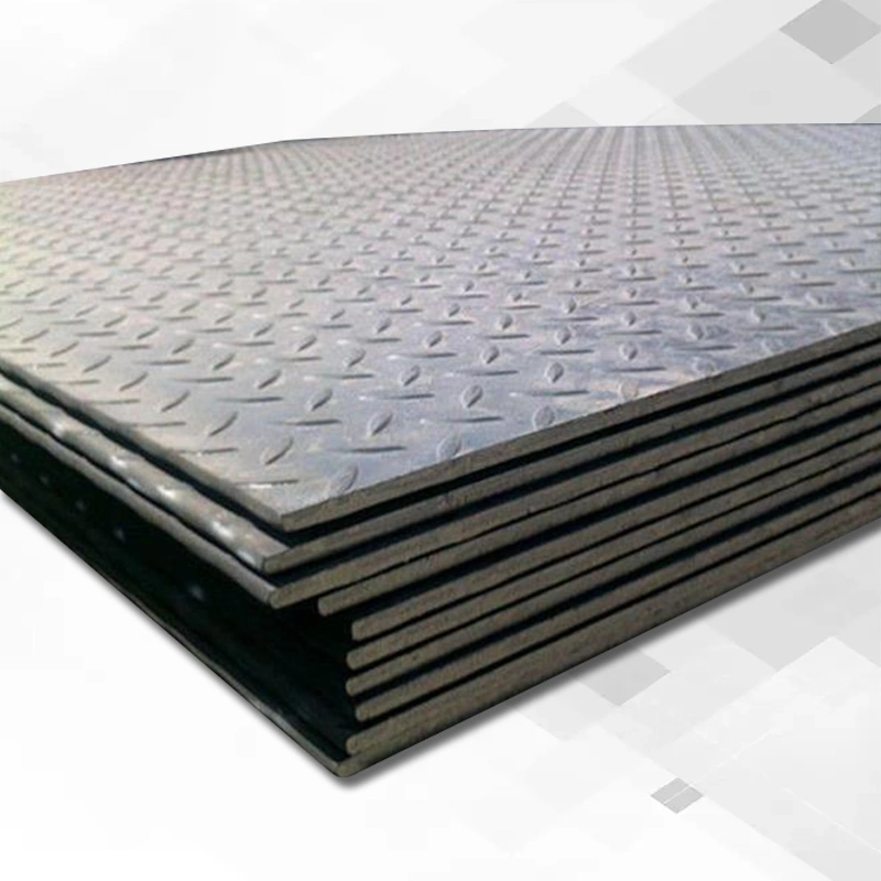 Width 1250mm Pattern Plate Light Weight Anti-Skid Effect Hot Rolled Checkered Steel Plate