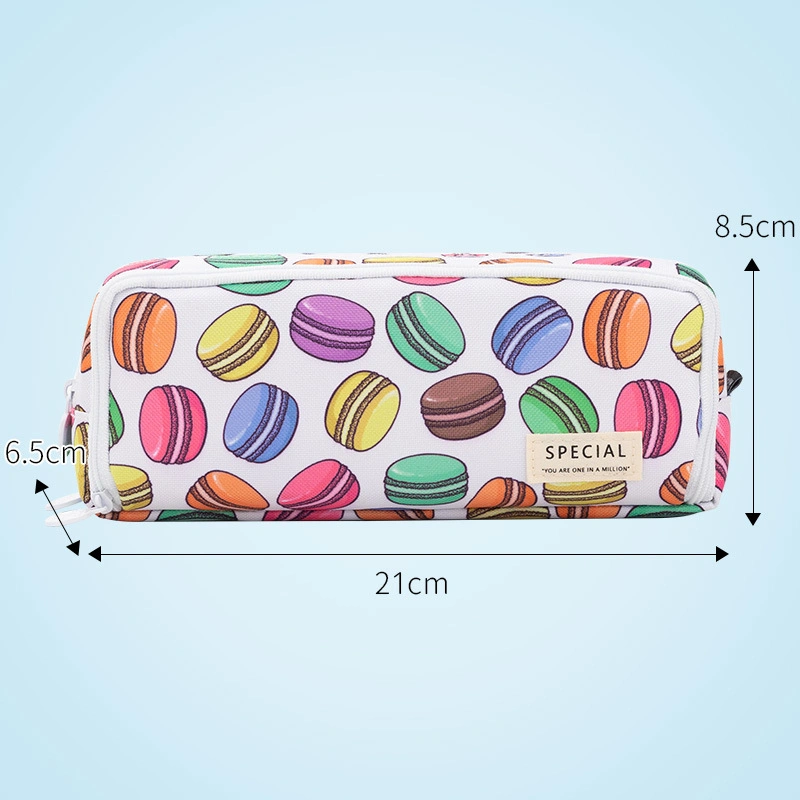 Neue Ankunft Macaron Muster Einfache Große Kapazität Multilayer Bleistiftgehäuse