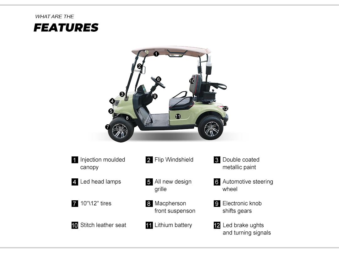 Custom 2+2 Seats Electric Hunting Golf Cart with High Popularity and Professional Design