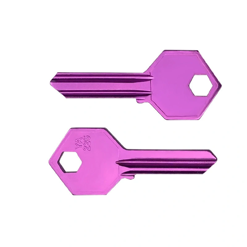 Wholesale/Supplier Home Door Titanium Blank Key Custom Logo Purple Color for Locksmiths