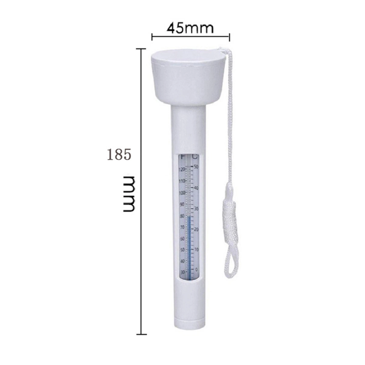 Portable Thermometer Swimming Pool Fahrenheit and Celsius Floating Pool SPA Pond Hot Tub Thermometer W/ String Cord & F/ C Display Bl20123