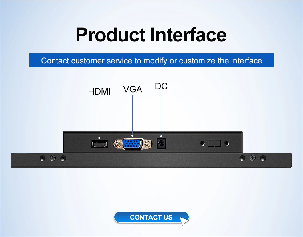 Factory 12.1 / 12 Inch Wall Mount Metal Snap Wide Screen Ear Mounted Industrial Panel Computer Monitor PC