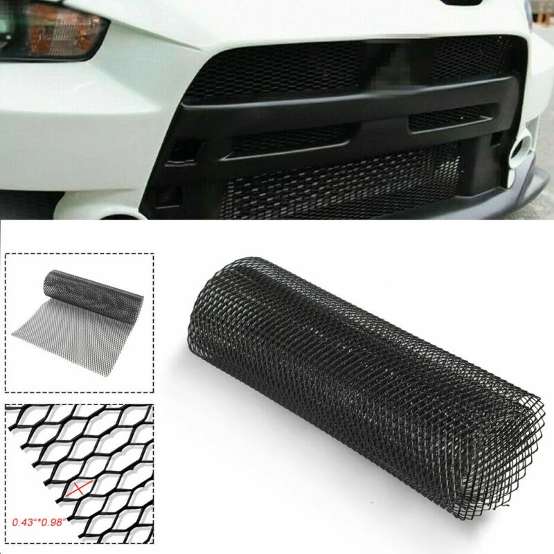 40" X 13" Black Grill Mesh Net Sheet Aluminum Alloy Car Bumper Body