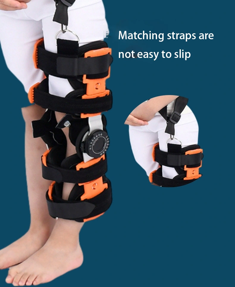 Orthopedic Adjustable Hinged Post-Op Knee Support ROM Hinge Ligament Knee Ankle Foot Hinged Knee Brace Locked in Extension