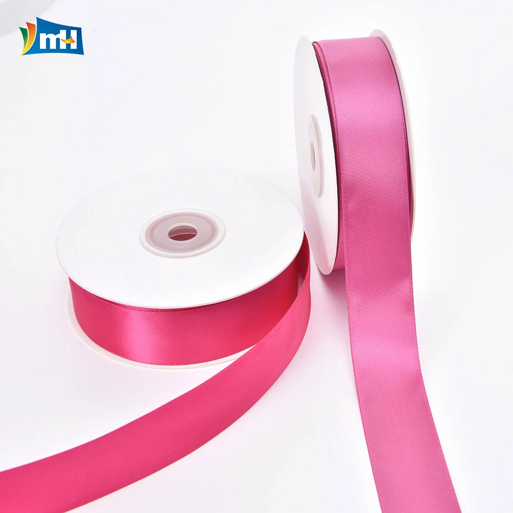 100% Polyester Rose Red Single Face Matt Satin Ribbon for Gift Wrapping