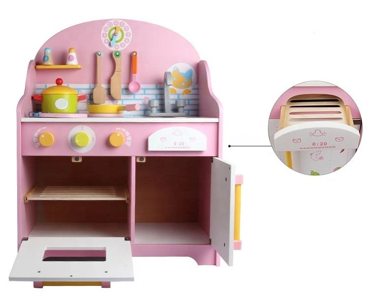 Pink Role Play Little Chef Wooden Toy Kitchen