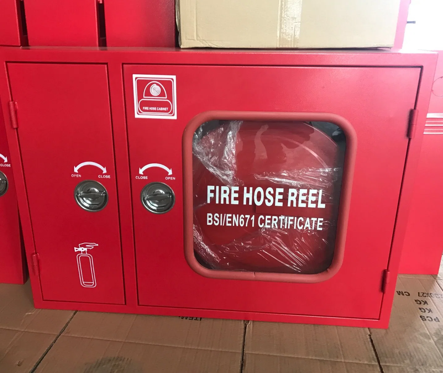 Mind Steel Red Color Hose Reel Cabinet with Double Door