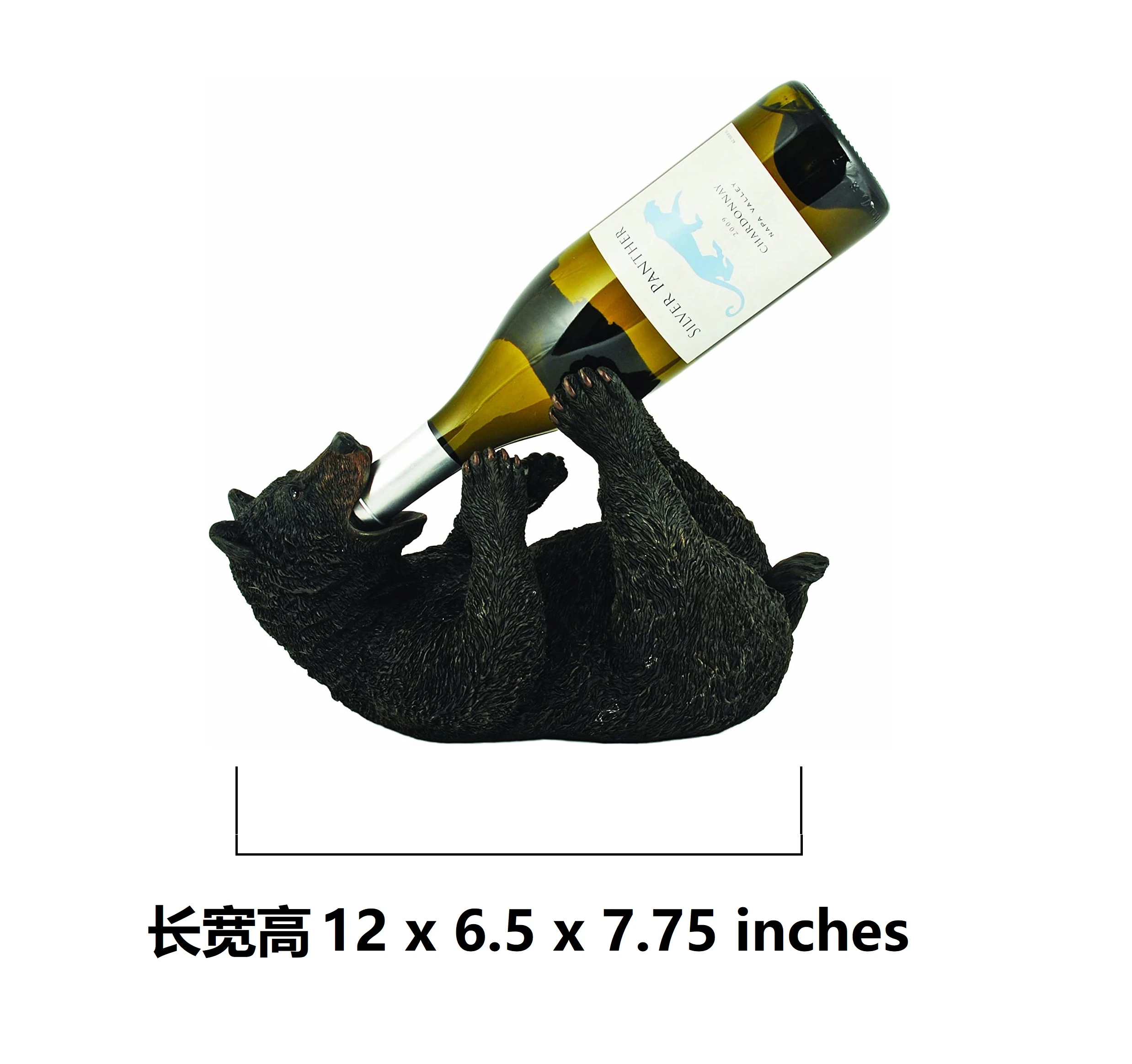 Resin Animal Bear Wolf Wine Bottle Holder Home Decor