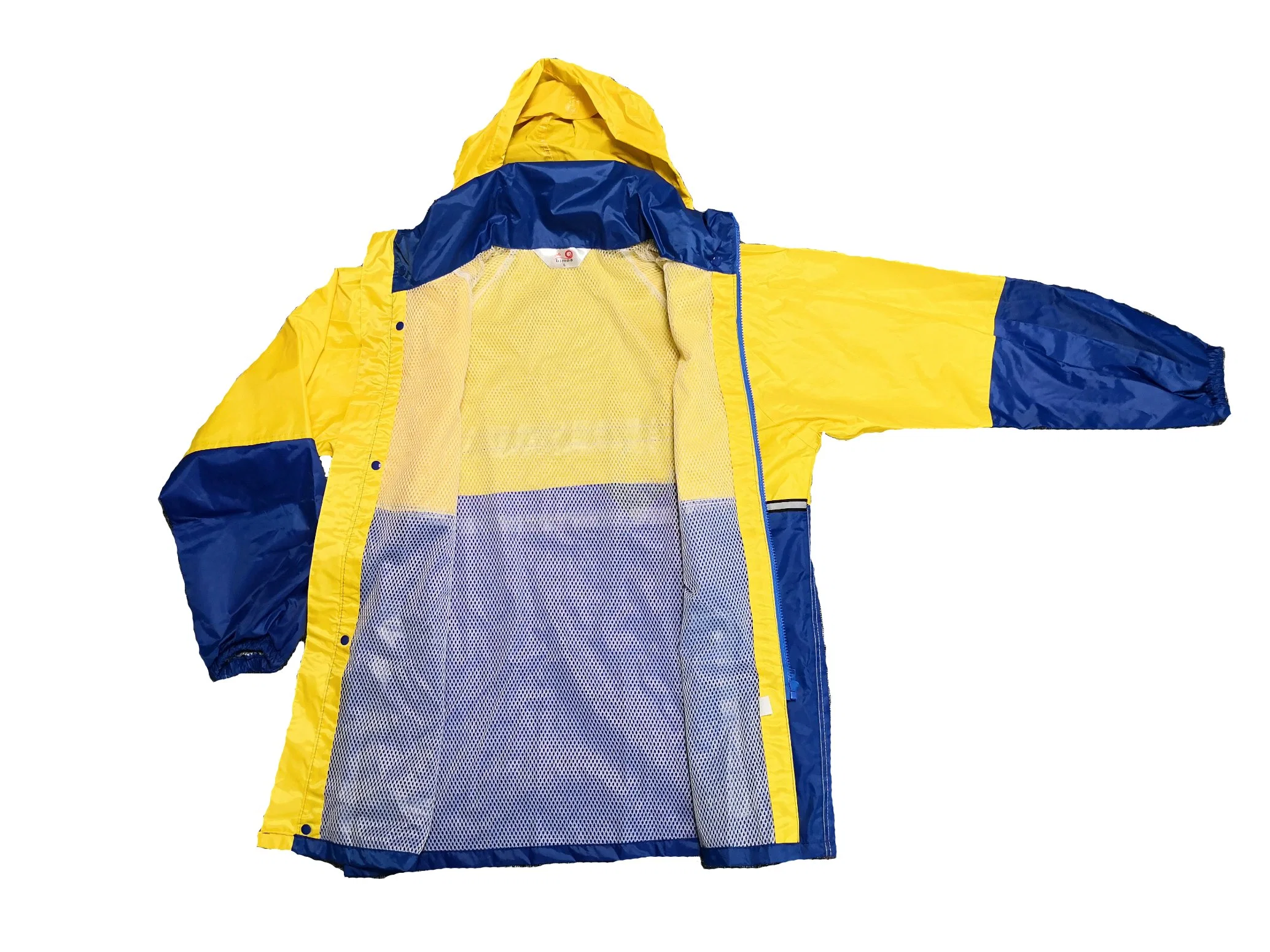 Custom 190t Polyester/PVC Hidden Hooded Rainsuit in Contrast Color