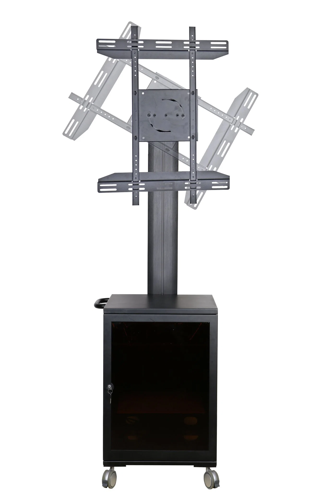 Hot Sale Landscape/Portrait Video Conference Mount / Stand with Media Cabinet