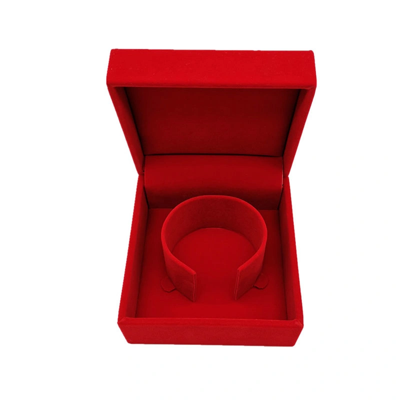 Factory Directly Wholesale/Supplier Red Square Velvet Bracelet Box for Jewelry Box