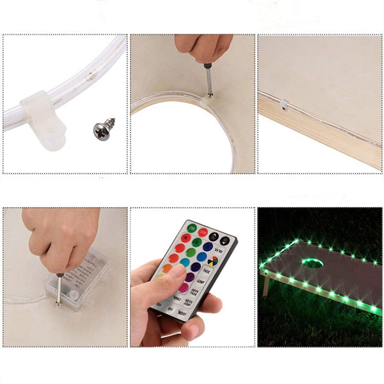 32key Remote Control Motif Ornament RGB LED Tube String Edge Light for Outdoor Christmas Halloween Decoration