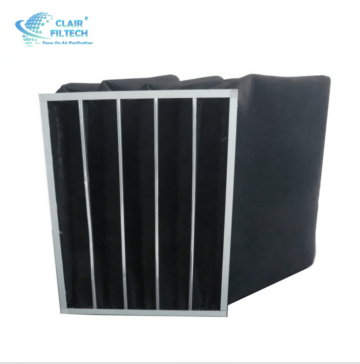 Aluminum Frame Activated Carbon Air Bag Filter for Greenhouse HVAC Activated Carbon Pocket Air Filters