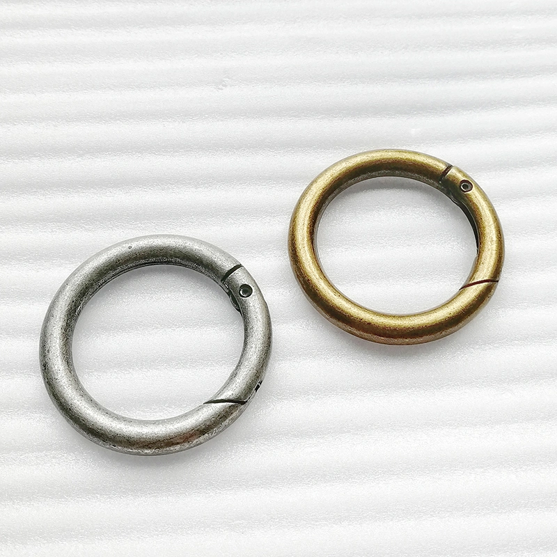 High-End Quality Openable Nickel Brass Metal O-Rings Spring Buckles for Bag Accessories