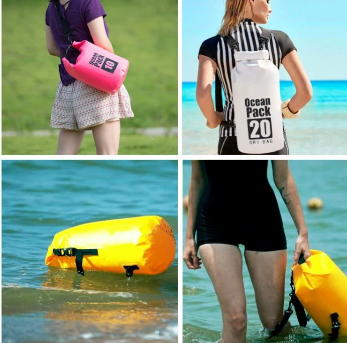 2L 3L 5L 8L 10L 15L 20L 30L 40L Boating Floating Hiking Kayak Wet Custom Logo Outdoor Polyester PVC Ocean Pack Waterproof Dry Bag