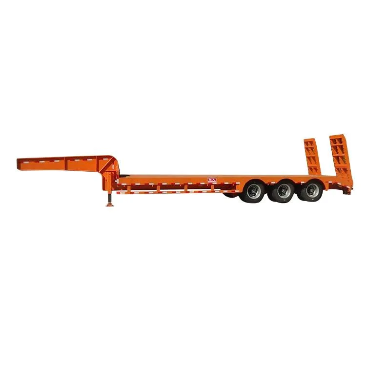 40t 3axles Higher Load Transport Machinery Low Bed Semi Trailer