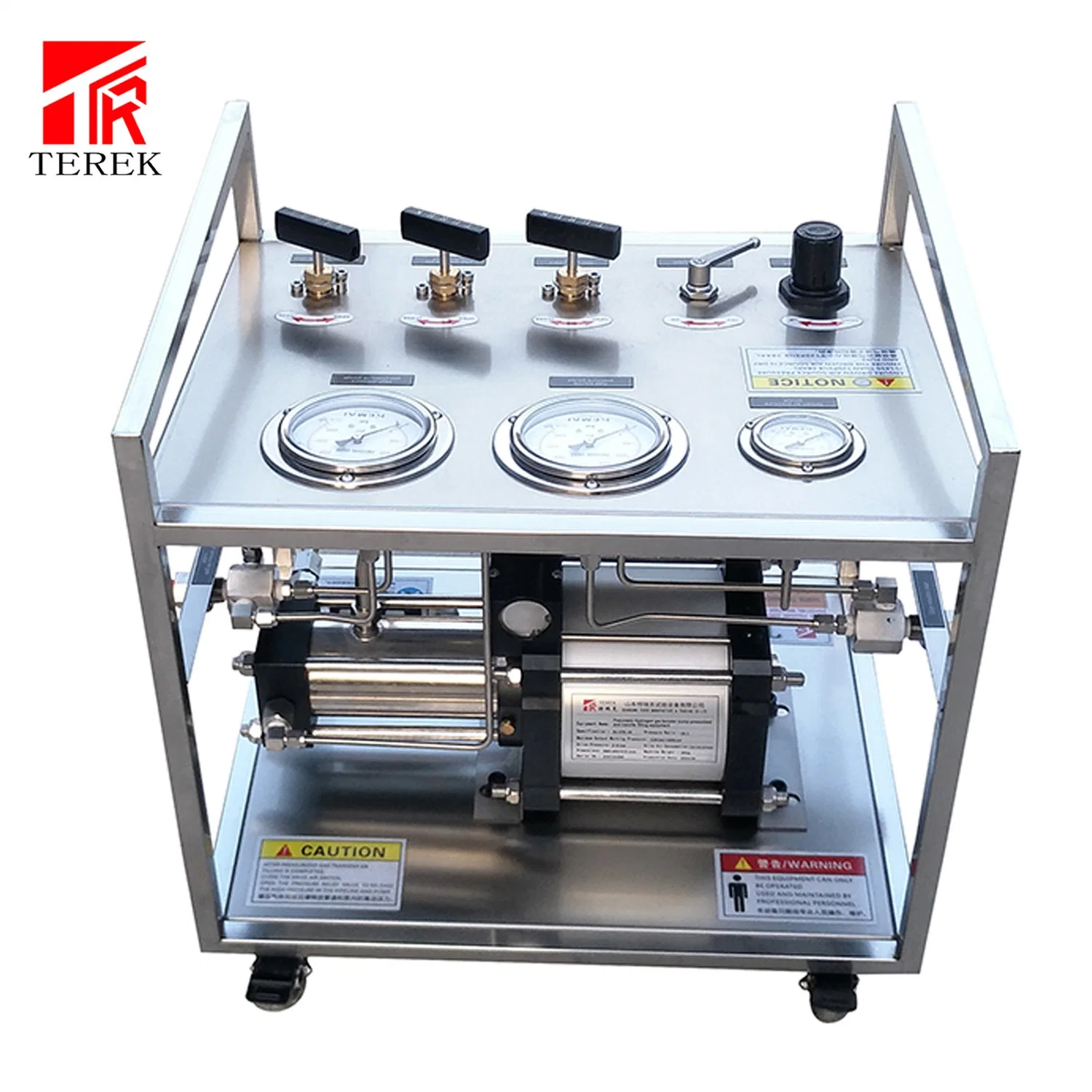 Terek for Gas Transfer and Recycling Pneumatic Piston Pump Pressurized Gas Tester Bench