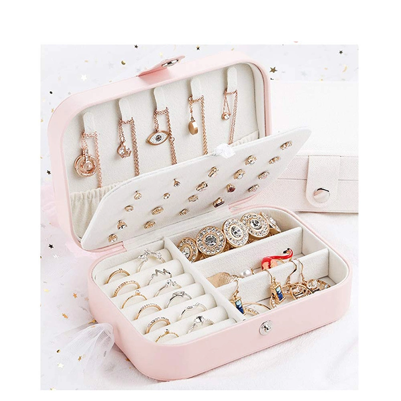 Pink Fashion Travel Necklace/Earrings/Rings/Bracelets Jewelry Storage Box