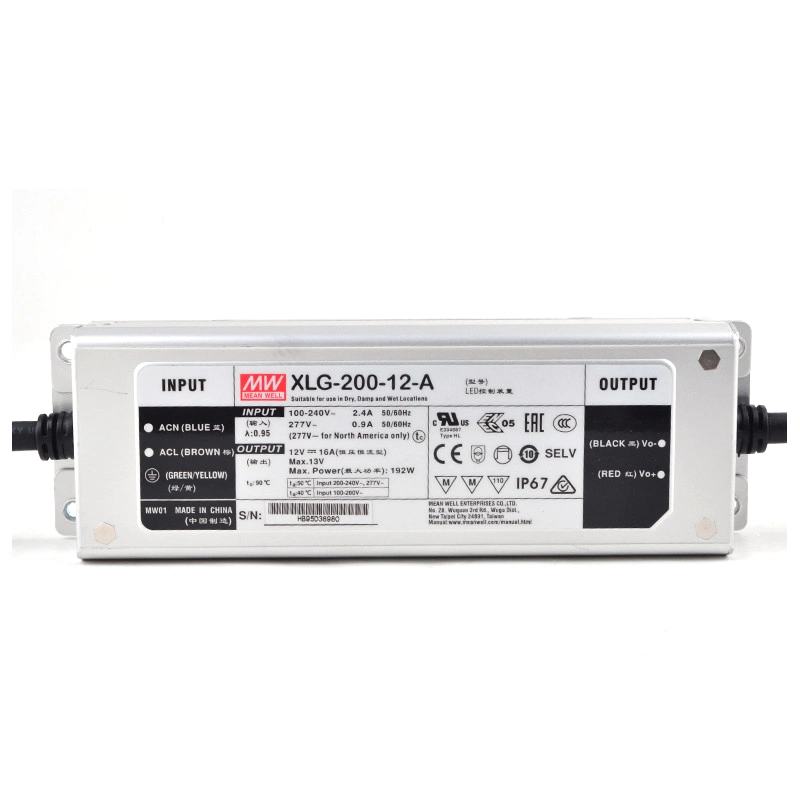 Brand-New Mean-Well-Xlg-200-12-a AC-DC-Single Output-LED Driver-Constant Power-Mode with Built-in Pfc Good-Price