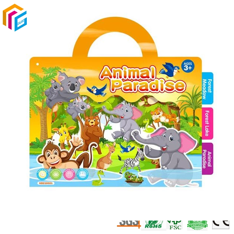 Custom Print Waterproof PVC Children Playing Gift Set réutilisable Vinyl Autocollant facile à décoller