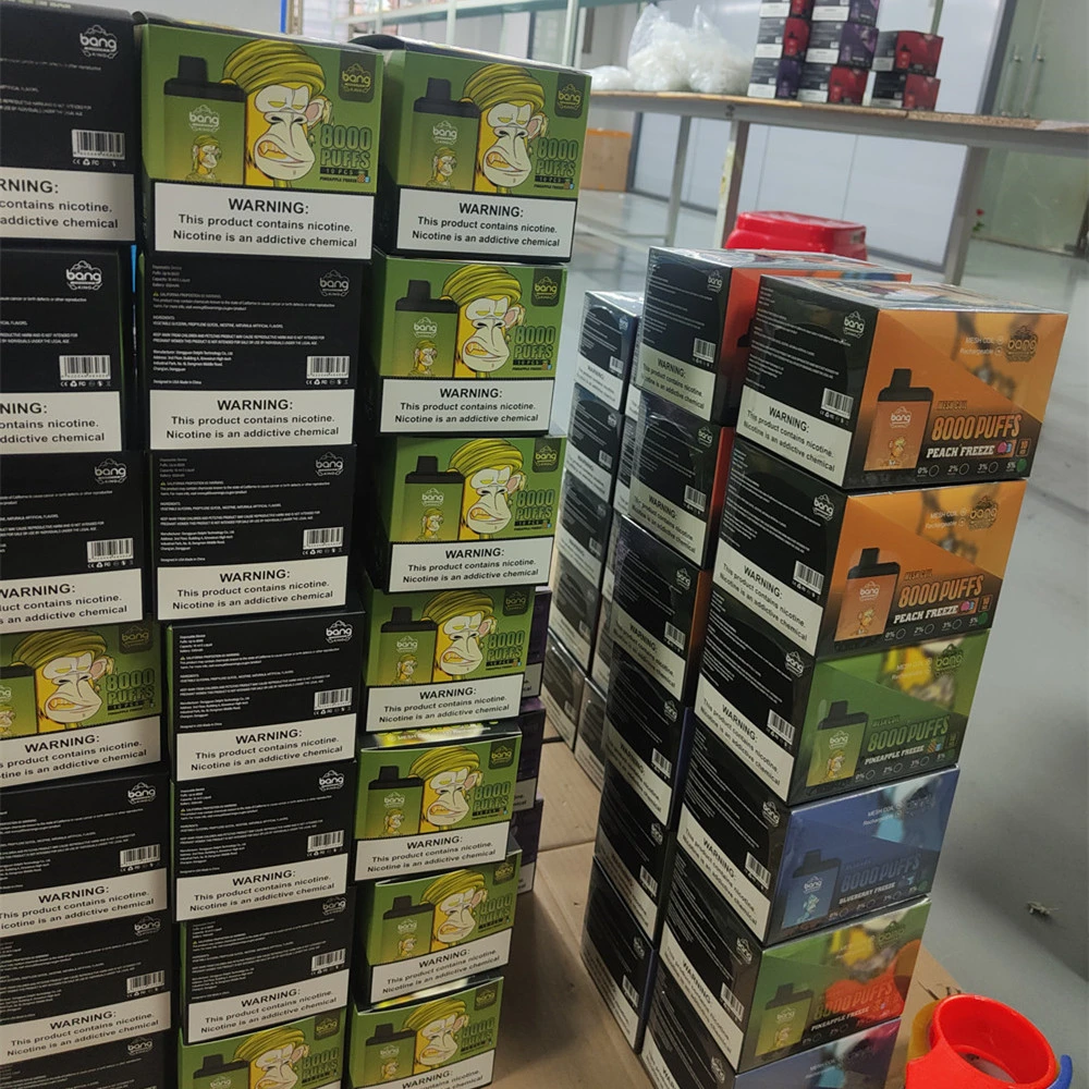 جديدVape بانغ كينغ بوكس بودز 8K 8000puffs السجائر التي يمكن التخلص منها الأغلفة الجهاز قضبان شبكة قابلة لإعادة الشحن بطارية قابلة لإعادة الشحن مملوءة مسبقًا سعة 18 مل من الظرف مقابل إيلف بك5000 صندوق راندم تورنادو 9K