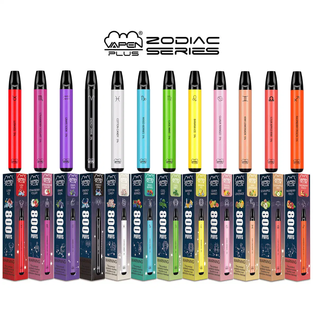 Les saveurs de fruits divers Mini Vape stylo jetable de commerce de gros E Lux 800 bouffées Cigarettes électroniques portables