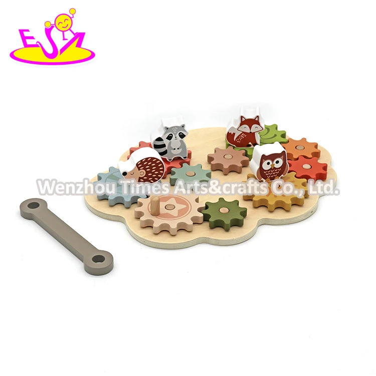 Neues Design pädagogische DIY hölzerne Spinning Gears Spielzeug für Kinder W13e242