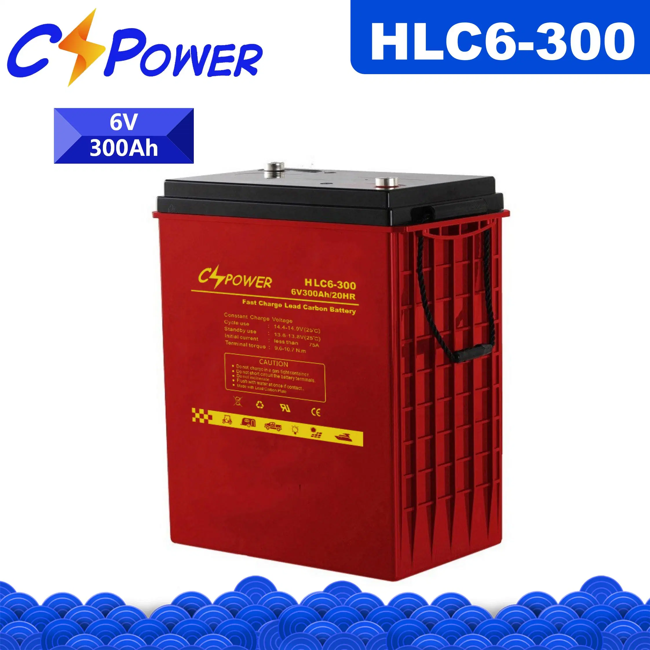 Batería Cspower Hlc Fast-Charge 6-300-de larga duración de batería Lead-Carbon por Solar-Battery /storage battery/energía/Banco de la batería sin mantenimiento